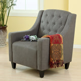 Arm Chairs & Recliners: Canberra Fabric Armchair & Ottoman in Grey Linen