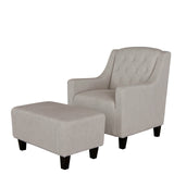 Arm Chairs & Recliners: Canberra Fabric Armchair & Ottoman in Natural Linen