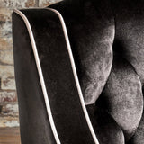 Arm Chairs & Recliners: Lara Two Tone Tufted Black New Velvet Club Armchair