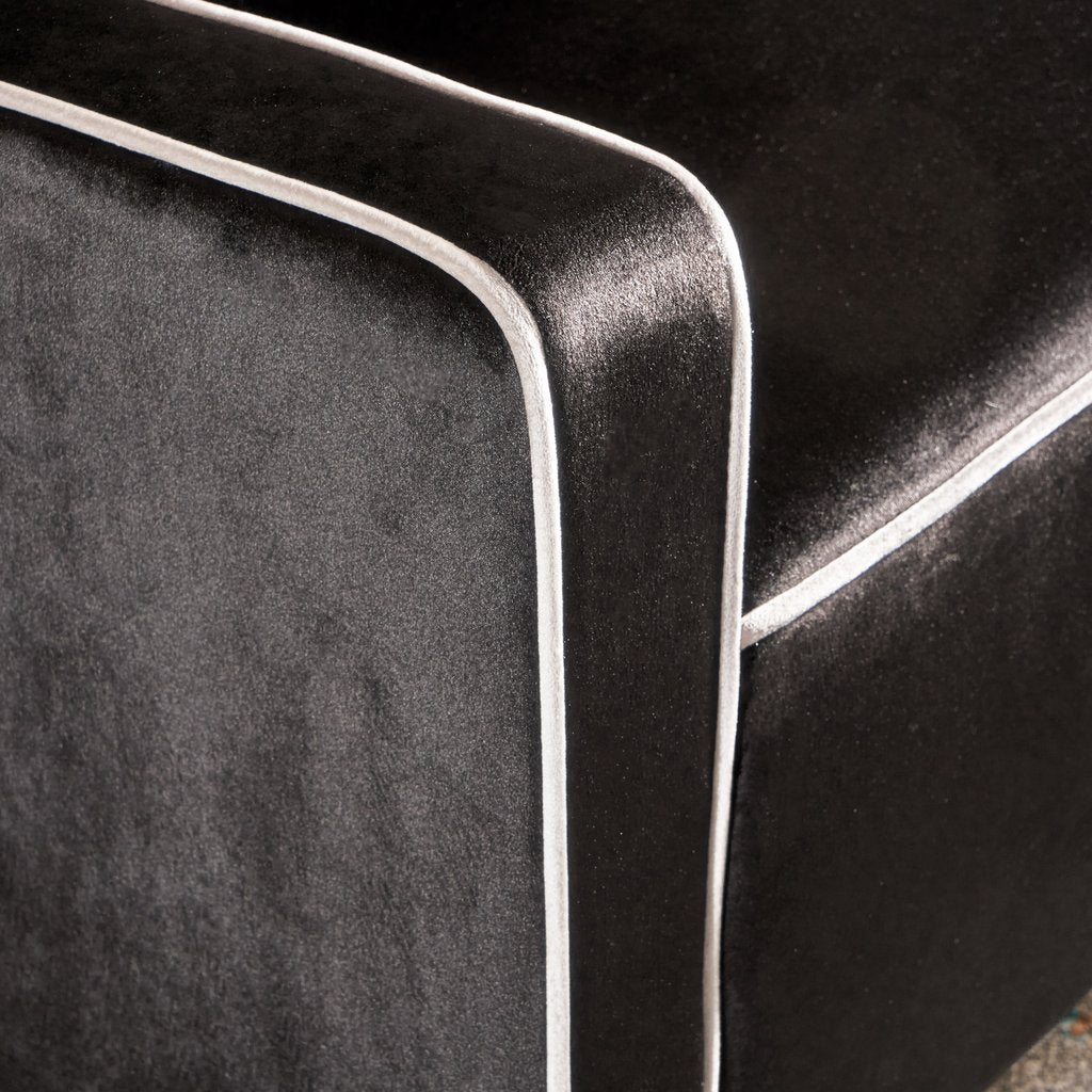 Arm Chairs & Recliners: Lara Two Tone Tufted Black New Velvet Club Armchair