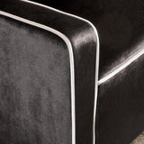 Arm Chairs & Recliners: Lara Two Tone Tufted Black New Velvet Club Armchair
