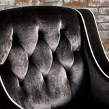 Arm Chairs & Recliners: Lara Two Tone Tufted Black New Velvet Club Armchair