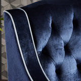Arm Chairs & Recliners: Lara Two Tone Tufted Cobalt New Velvet Club Armchair