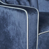 Arm Chairs & Recliners: Lara Two Tone Tufted Cobalt New Velvet Club Armchair
