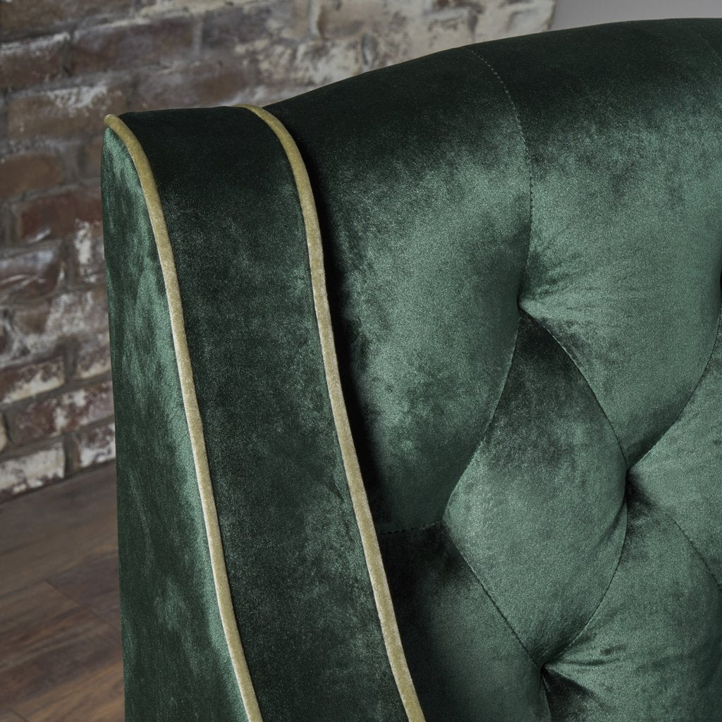 Arm Chairs & Recliners: Lara Two Tone Tufted Emerald New Velvet Club Armchair