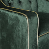 Arm Chairs & Recliners: Lara Two Tone Tufted Emerald New Velvet Club Armchair
