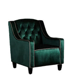 Arm Chairs & Recliners: Lara Two Tone Tufted Emerald New Velvet Club Armchair