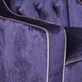 Arm Chairs & Recliners: Lara Two Tone Tufted Plum New Velvet Club Armchair