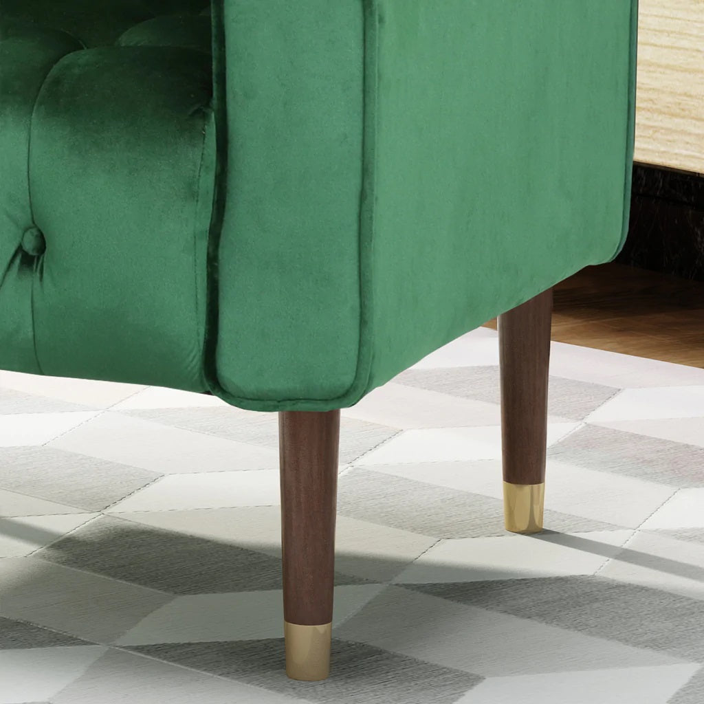 Arm Chairs & Recliners: Lewisham Emerald Tufted Velvet Armchair