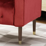 Arm Chairs & Recliners: Lewisham Garnet Tufted Velvet Armchair