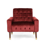Arm Chairs & Recliners: Lewisham Garnet Tufted Velvet Armchair