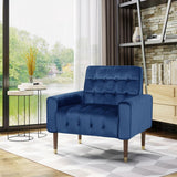 Arm Chairs & Recliners: Lewisham Navy Blue Tufted Velvet Armchair
