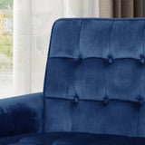 Arm Chairs & Recliners: Lewisham Navy Blue Tufted Velvet Armchair