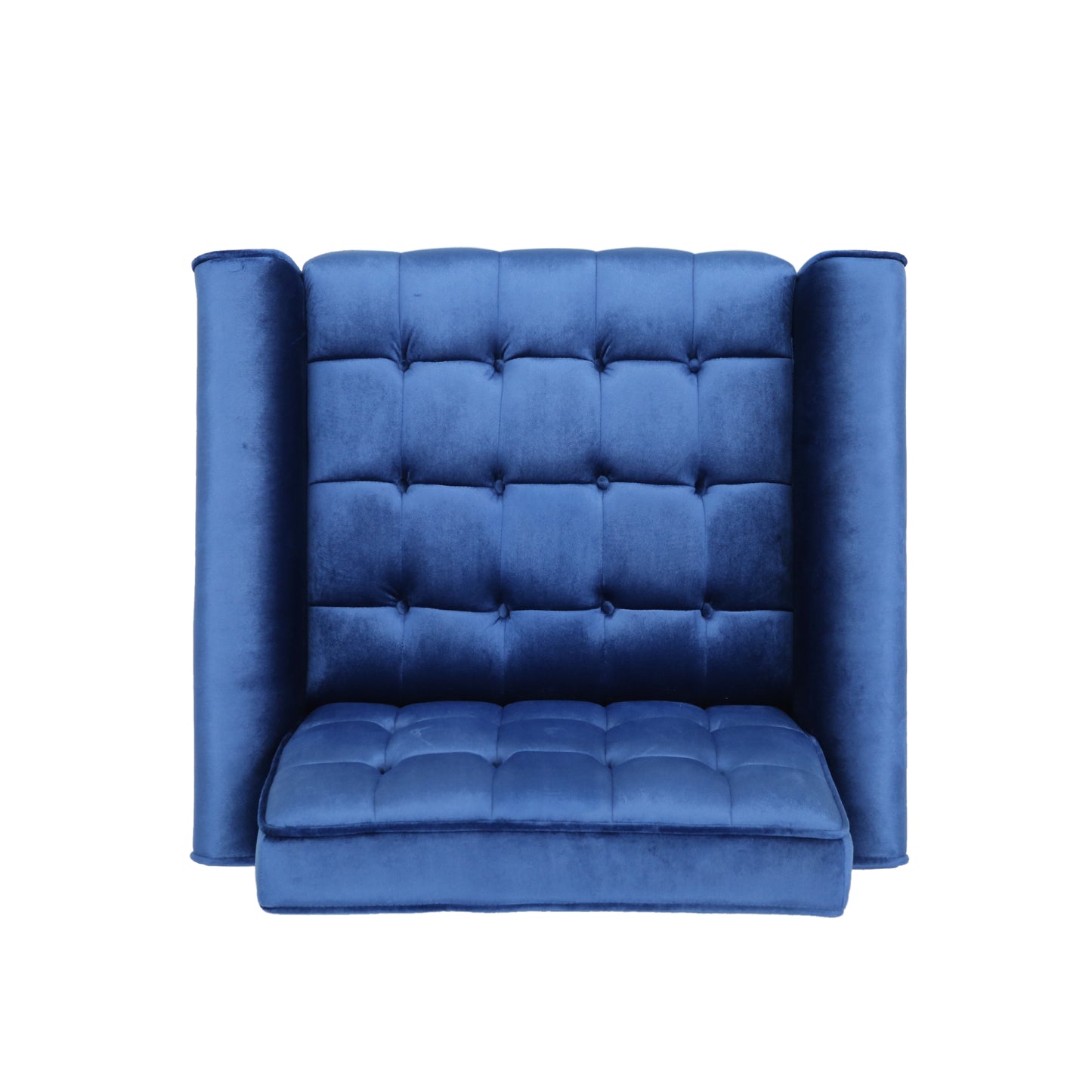 Arm Chairs & Recliners: Lewisham Navy Blue Tufted Velvet Armchair