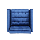 Arm Chairs & Recliners: Lewisham Navy Blue Tufted Velvet Armchair