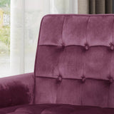 Arm Chairs & Recliners: Lewisham Raisin Tufted Velvet Armchair