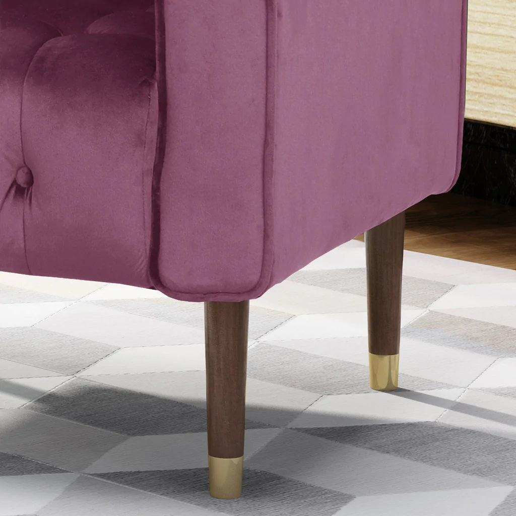 Arm Chairs & Recliners: Lewisham Raisin Tufted Velvet Armchair