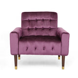 Arm Chairs & Recliners: Lewisham Raisin Tufted Velvet Armchair