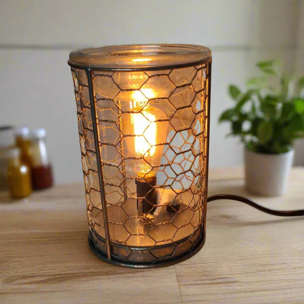 Candles & Diffusers: Chicken Wire Edison Bulb Illumination Warmer