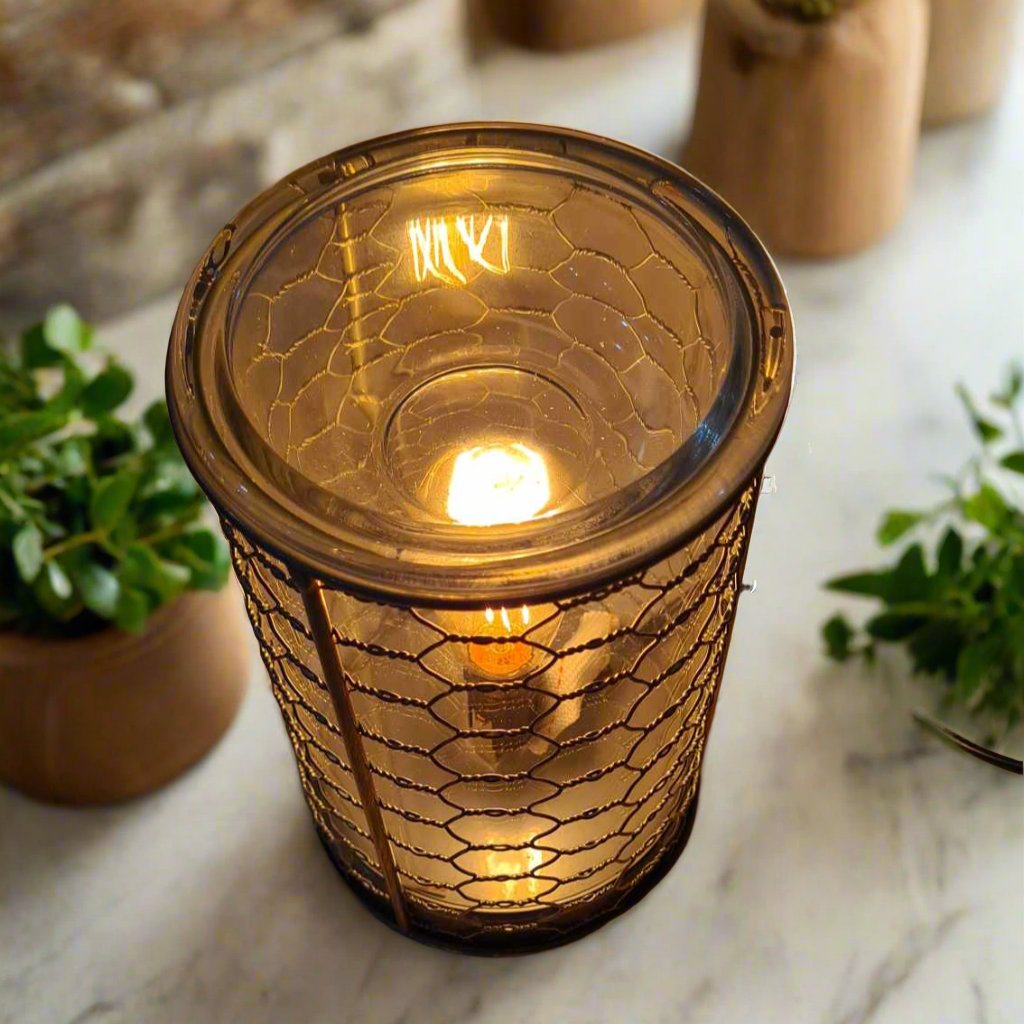 Candles & Diffusers: Chicken Wire Edison Bulb Illumination Warmer