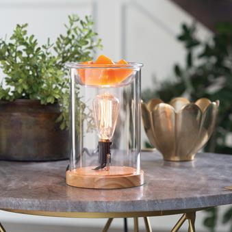 Candles & Diffusers: Wood & Glass Vintage Bulb Illumination Warmer