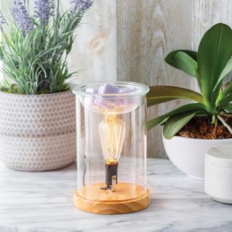 Candles & Diffusers: Wood & Glass Vintage Bulb Illumination Warmer