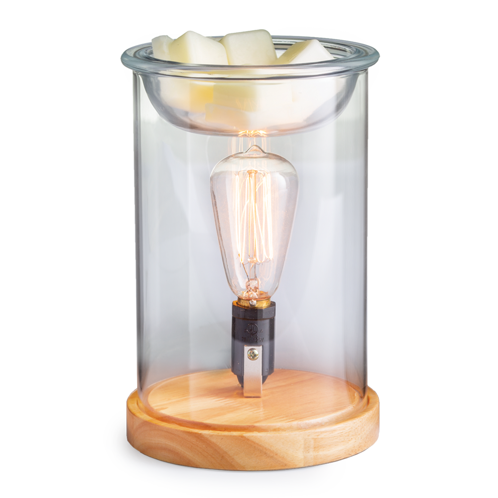 Candles & Diffusers: Wood & Glass Vintage Bulb Illumination Warmer