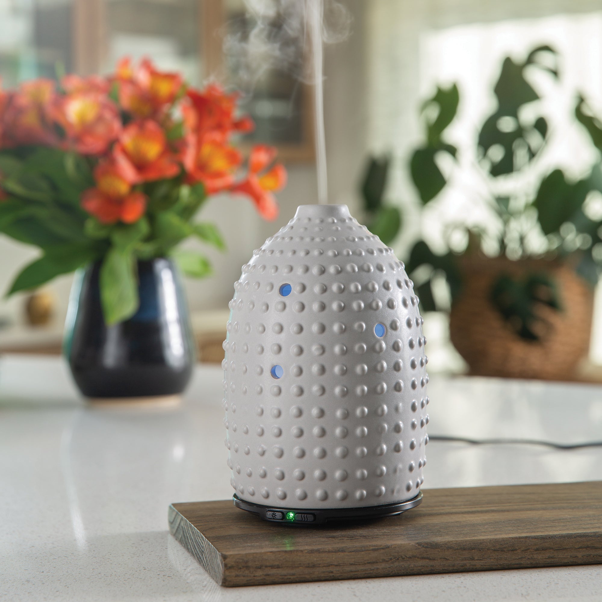 Aroma Diffusers: Gray Hobnail Ultrasonic Aroma Diffuser
