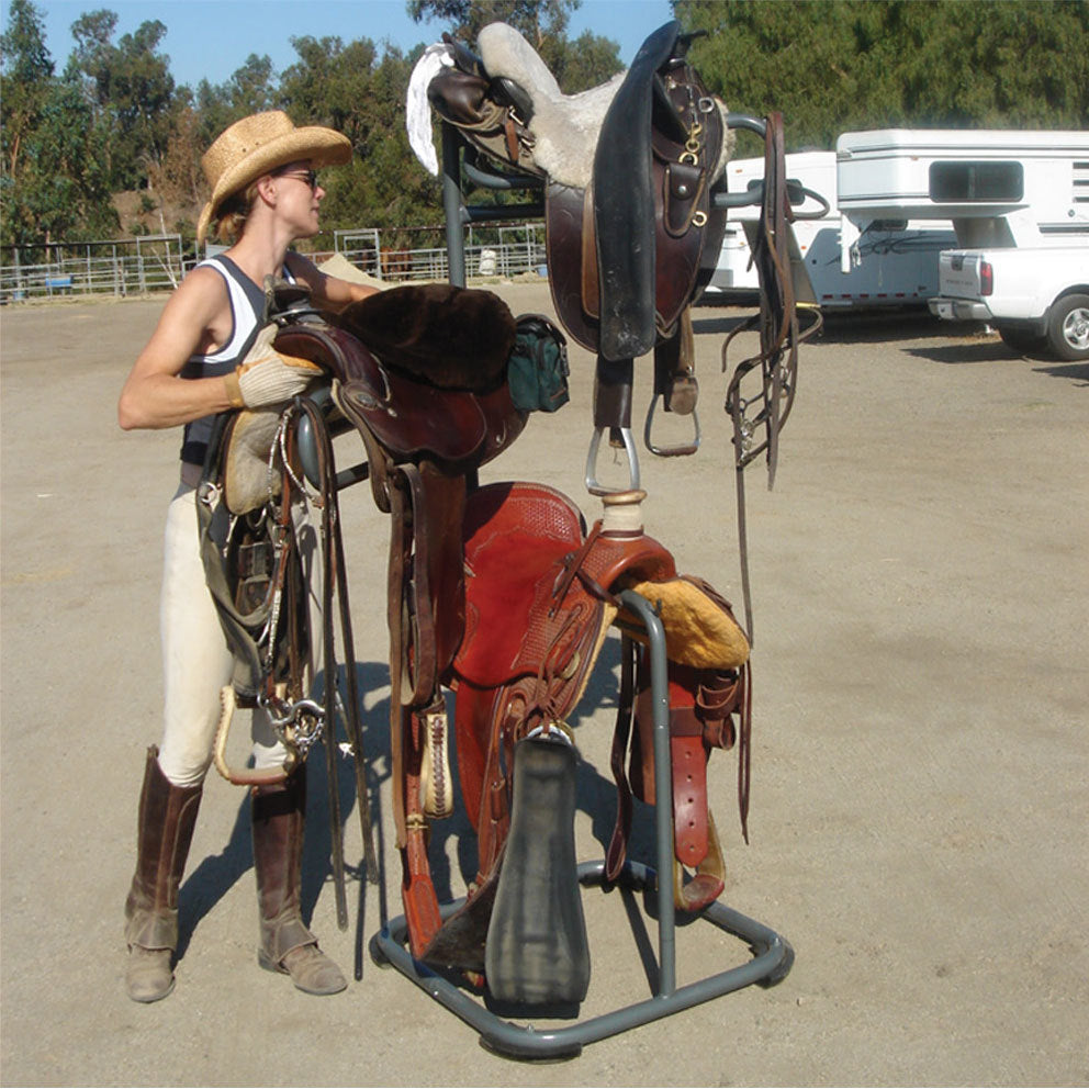 Farm Equipment: Samland Heavy Duty Three Tier Rotable Saddle Stand Saddle Rack