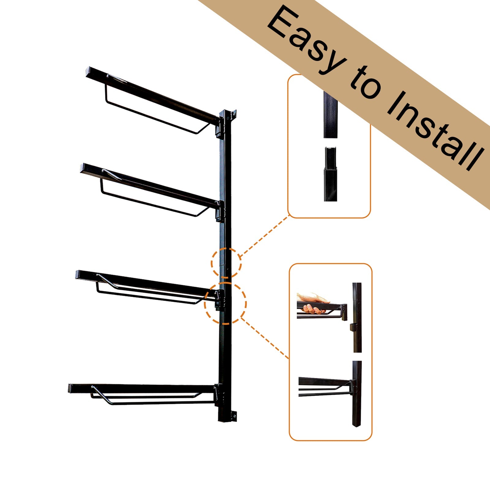 Farm Equipment: Samland Foldable 4-Tier Saddle Rack Wall Mounted Saddle Stand Space-Saving Steel Holder for Horse Tack