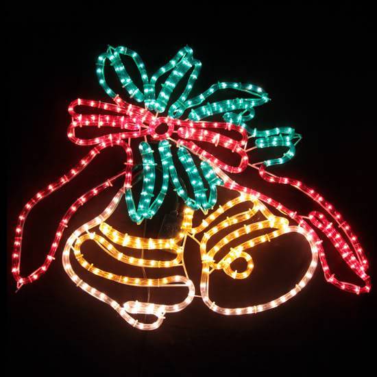 Outdoor Decorations & Lights: Samland Animated Flashing Bells Rope Motif Christmas Light Bell
