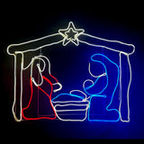 Outdoor Decorations & Lights: Samland LED NATIVITY SCENE CHRISTMAS MOTIF ROPE LIGHT DISPLAY