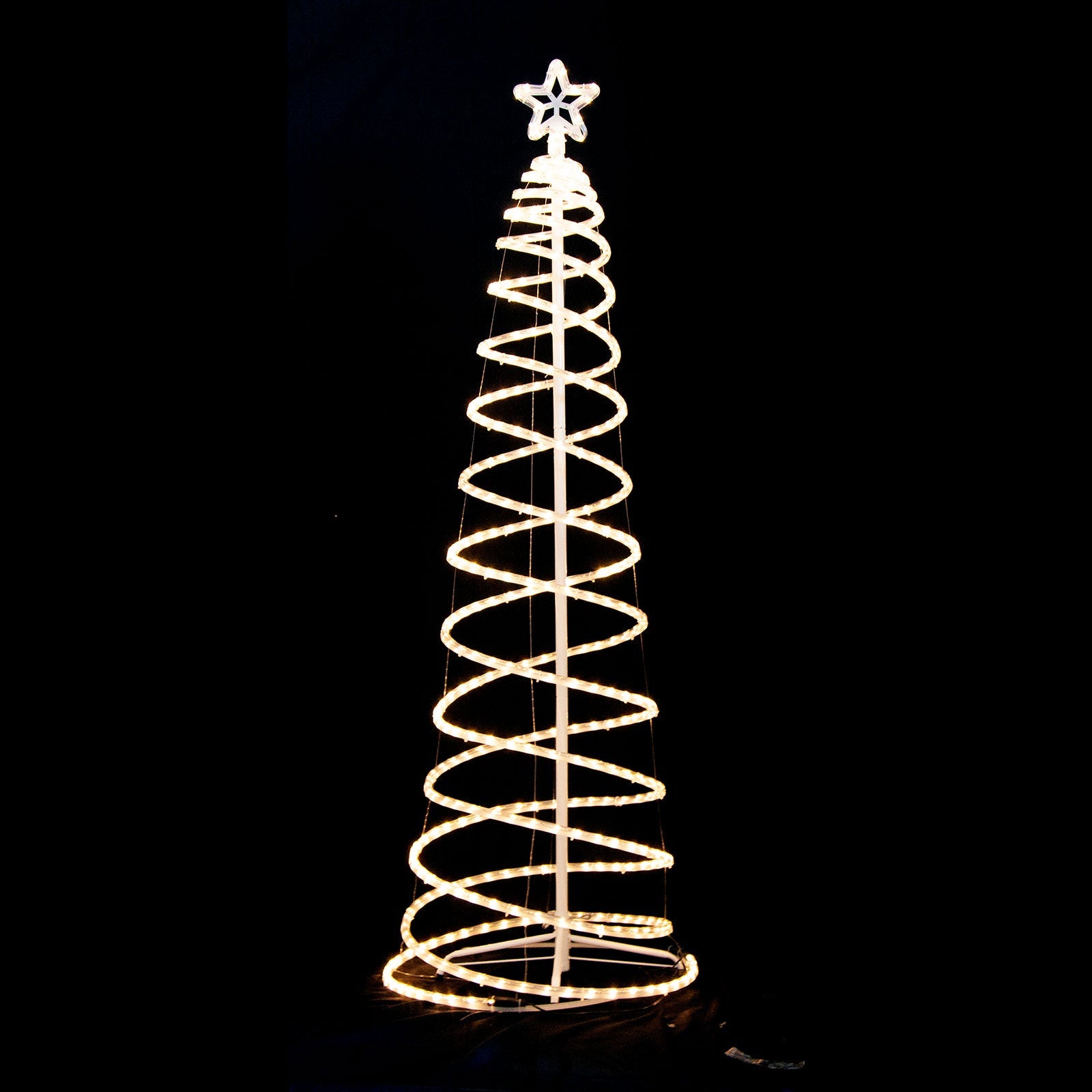 Outdoor Decorations & Lights: Samland Led 185cm Spiral Rope Light Christmas Tree Star Motif Warm White