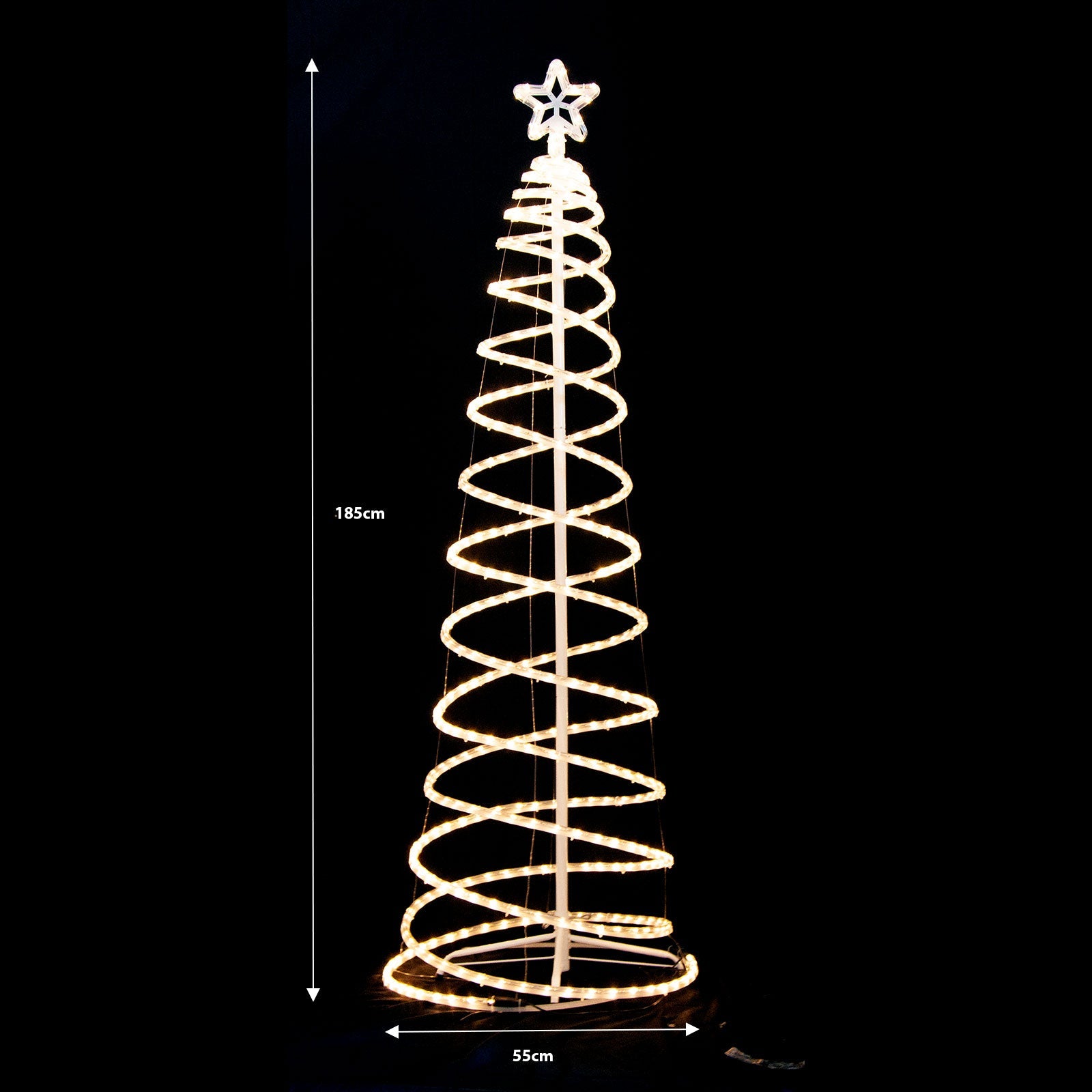 Outdoor Decorations & Lights: Samland Led 185cm Spiral Rope Light Christmas Tree Star Motif Warm White