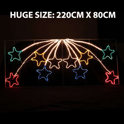 Outdoor Decorations & Lights: Samland Led Animated 10 Stars Motif Rope Light for Christmas 2.2m