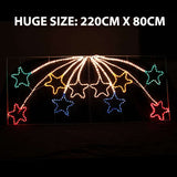Outdoor Decorations & Lights: Samland Led Animated 10 Stars Motif Rope Light for Christmas 2.2m