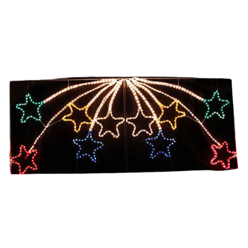 Outdoor Decorations & Lights: Samland Led Animated 10 Stars Motif Rope Light for Christmas 2.2m