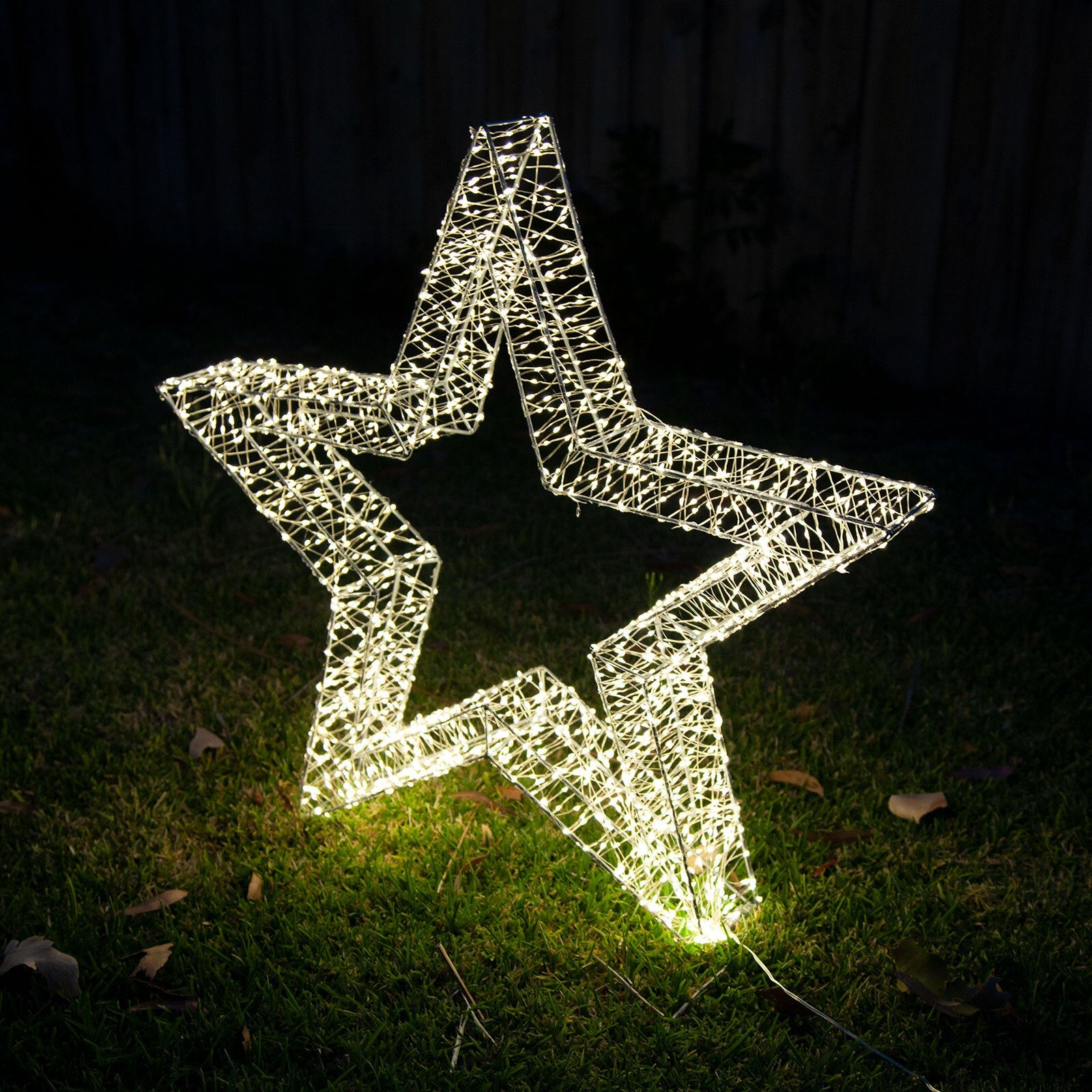 Outdoor Decorations & Lights: Samland 3d Frame Led Star Warm White For Christmas Decoration - 3DStar_M
