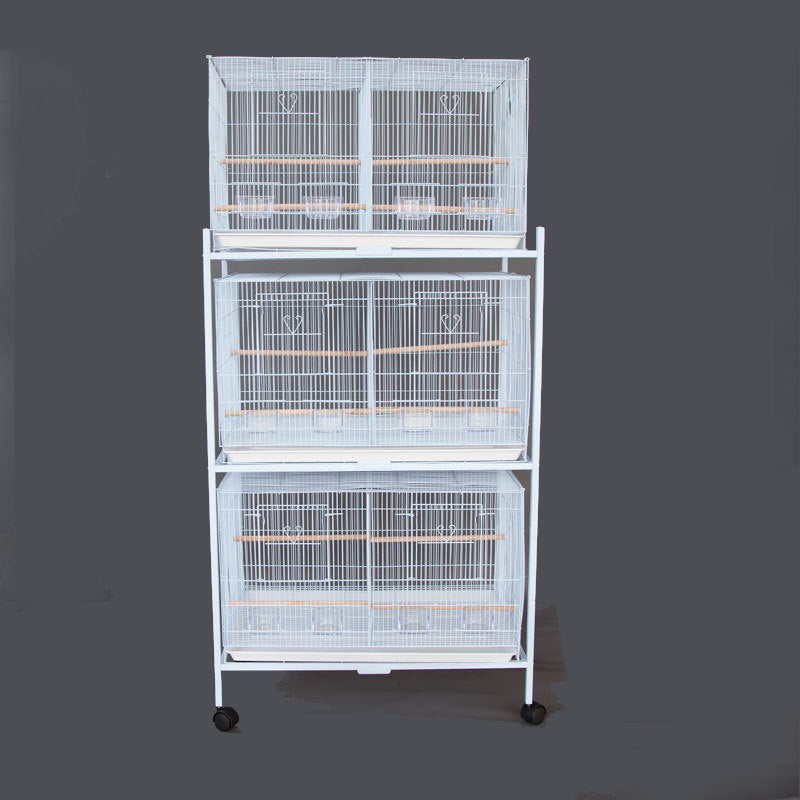 Bird Cages & Stands: Samland Set of 3 Breeding Bird Cage with Center Dividor with Stand