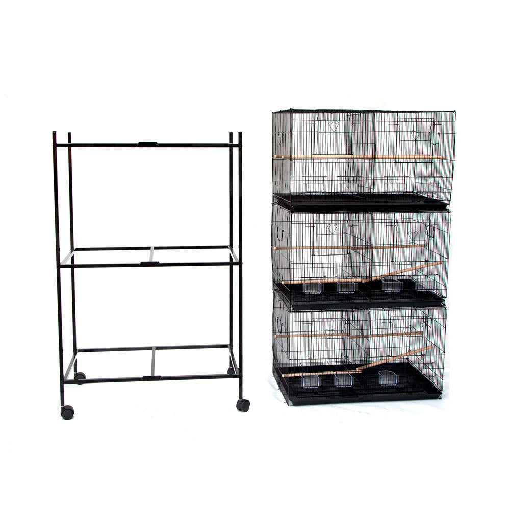 Bird Cages & Stands: Samland Set of 3 Breeding Bird Cage with Center Dividor with Stand
