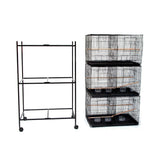 Bird Cages & Stands: Samland Set of 3 Breeding Bird Cage with Center Dividor with Stand