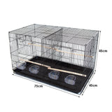 Bird Cages & Stands: Samland Set of 3 Breeding Bird Cage with Center Dividor with Stand