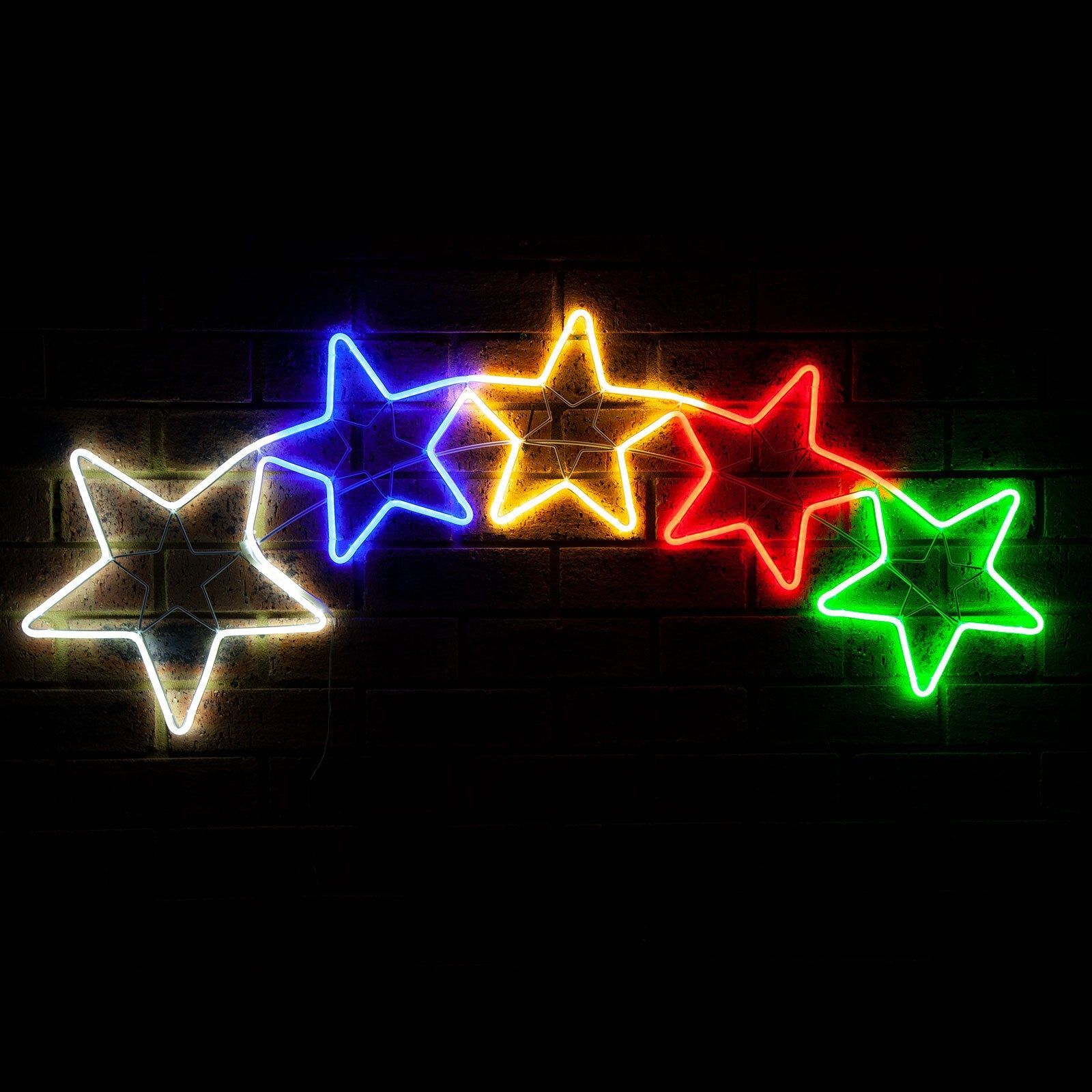 Outdoor Decorations & Lights: Samland 120x48cm Flex Neon Led Rope Light 5 Stars Christmas Decoration