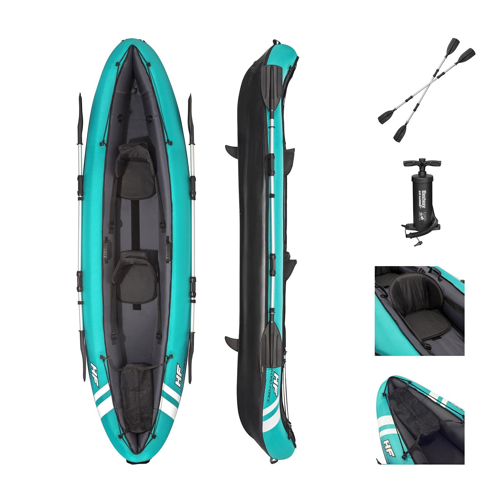 Canoes & Kayaks: Samland Ventura X2 Double Kayak Inflatable 3.3M X 86CM (65052)