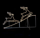 Outdoor Decorations & Lights: Samland Animated Running up Reindeer Rope Light for Christmas Decoration
