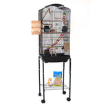 Pretend Play: Samland Dome Top High Bird Cage on Stand with Play Toys Black