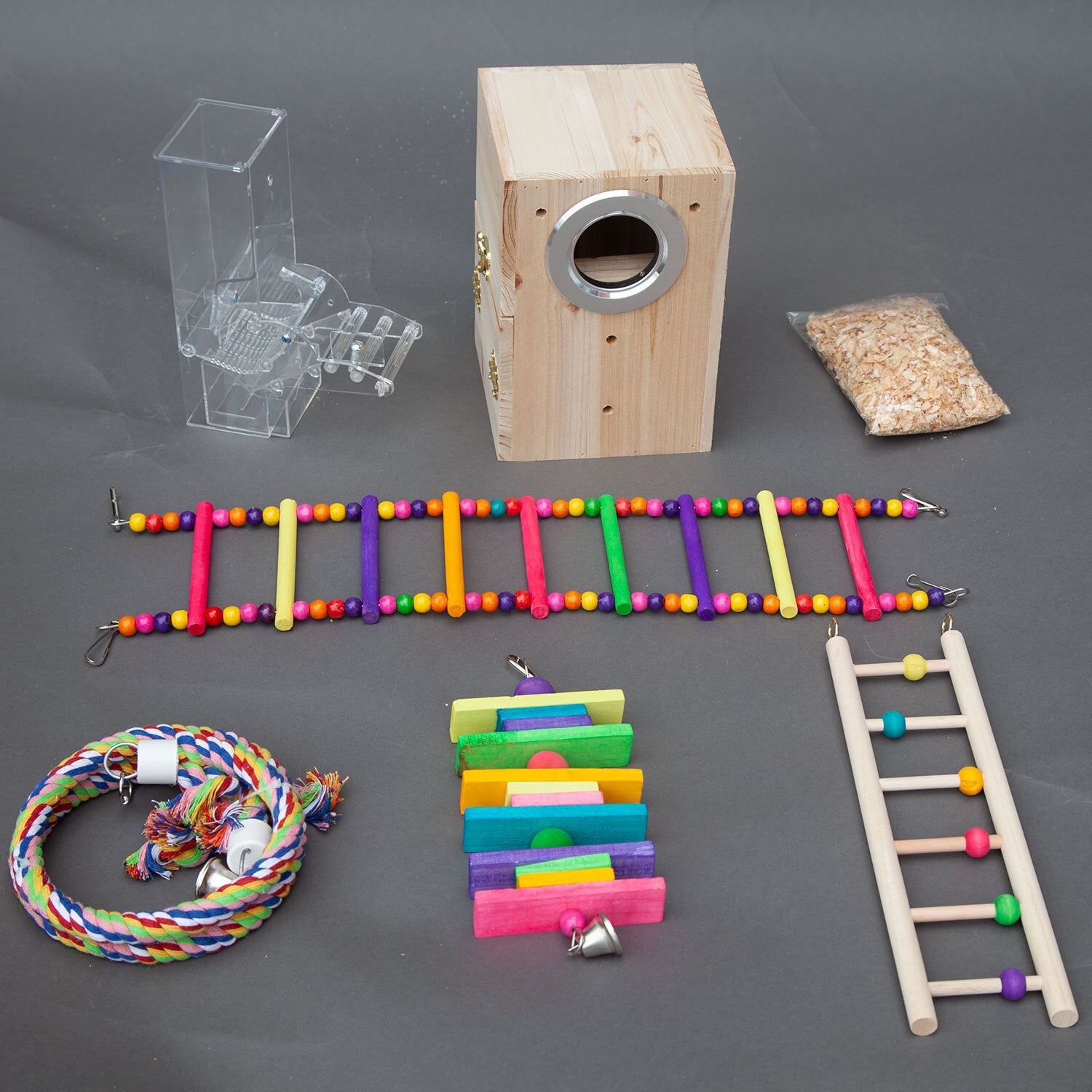 Pretend Play: Samland Dome Top High Bird Cage on Stand with Play Toys Black