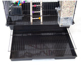 Pretend Play: Samland Dome Top High Bird Cage on Stand with Play Toys Black