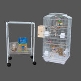 Pretend Play: Samland DOME TOP HIGH BIRD CAGE ON STAND WITH PLAY TOYS WHITE
