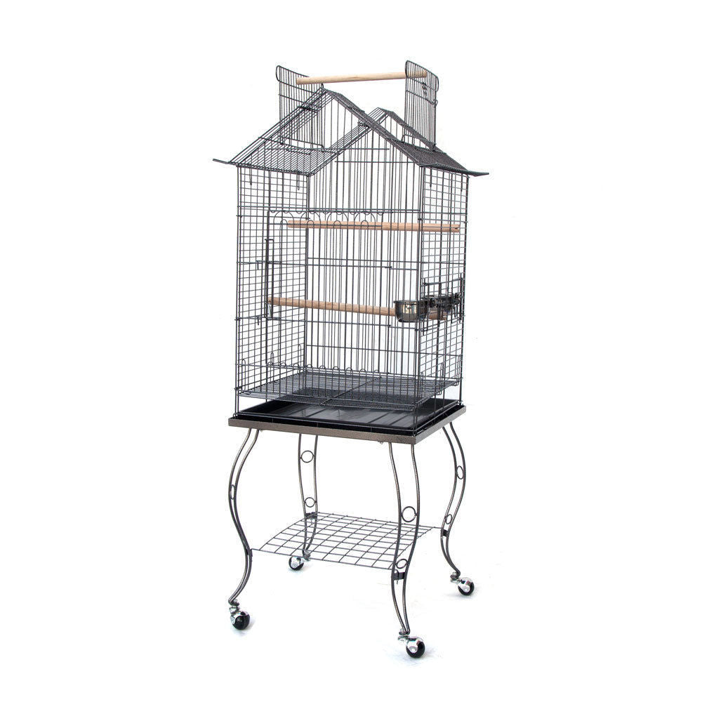 Bird Cages & Stands: Samland BIRD PARROT CAGE WITH STAND COCKATIEL AMAZON AFRICAN GREY CAIQUE CONURE BLACK